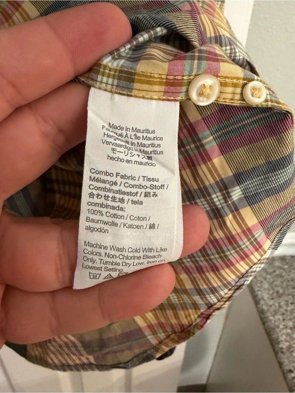 J.Crew Secret Wash Indian Madras Plaid Shirt Men’s XL Button Down Cotton